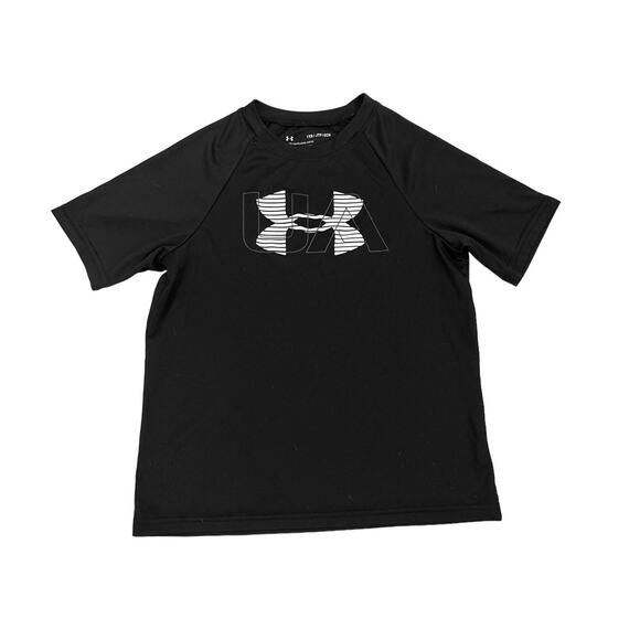 Under Armour Black Logo Athletic Shirt Size Youth XS (6/7) - Picture 1 of 2